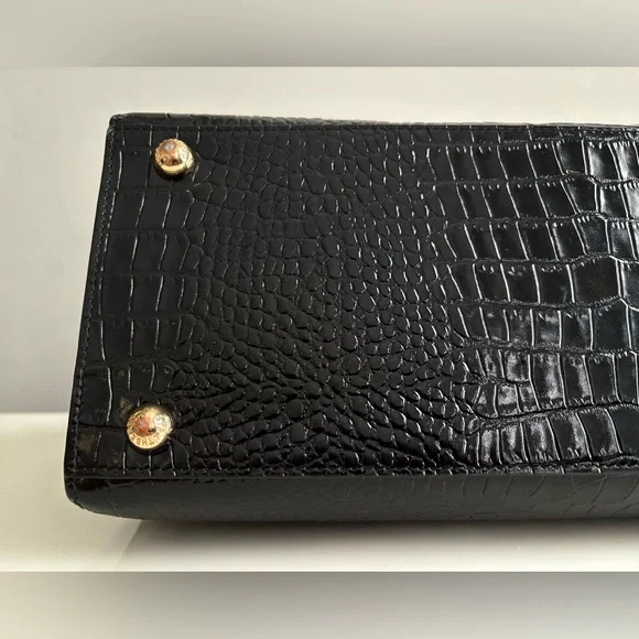 $995 Strathberry Croc Croco Embossed Leather Crossbody Tote Bag Purse Large GUC - Picture 8 of 16